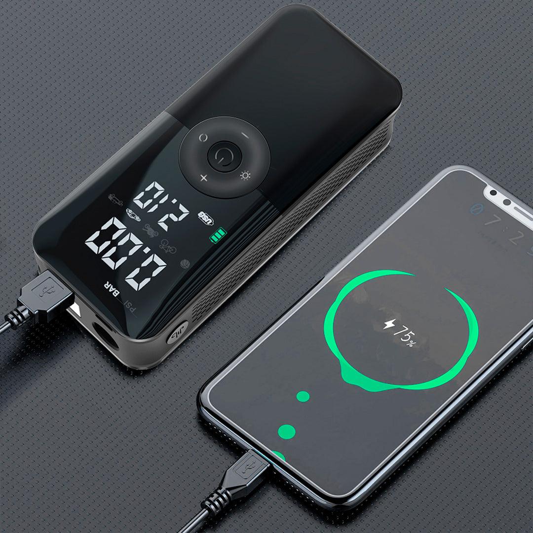 Compressor De Ar Portátil Powerbank Multiuso