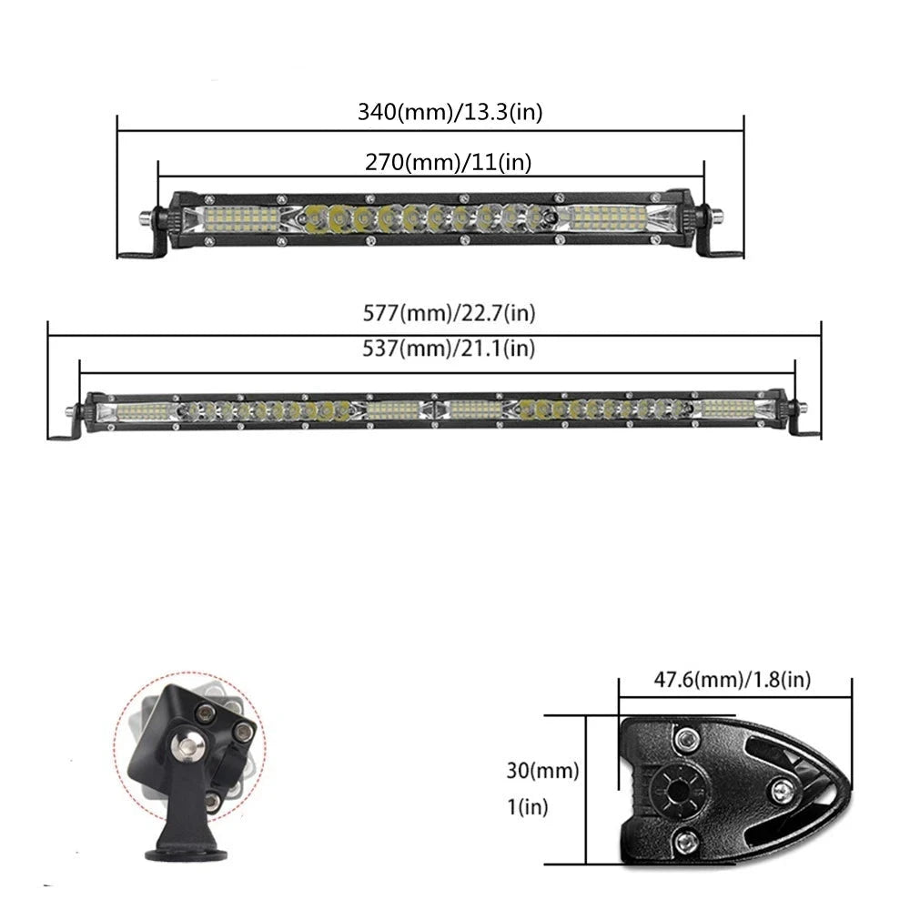 Farol de Barra Super Led Grande 90/180 W para Jipe À Prova D'água IP68 em Alumínio - Loja Campeiro