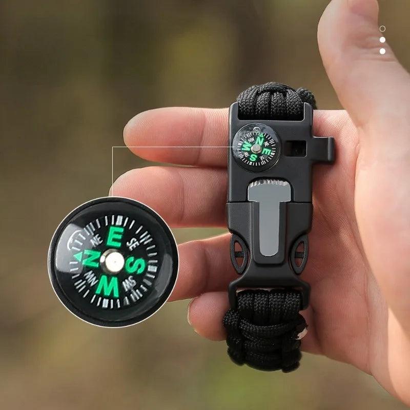 Pulseira Paracord Sobrevivencialista Multiuso Com Bússola E Apito