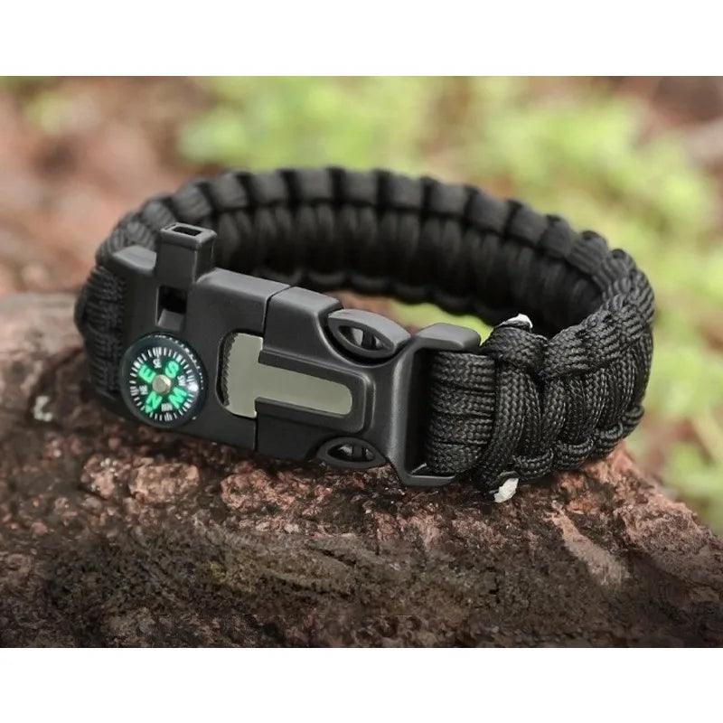 Pulseira Paracord Sobrevivencialista Multiuso Com Bússola E Apito