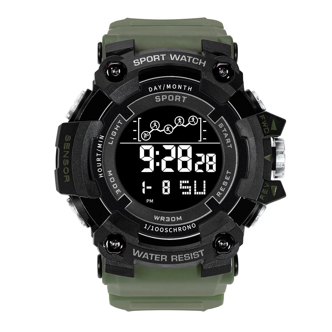 Relógio Poshi Militar Digital Anti-Choque - Robusto Verde / Borracha
