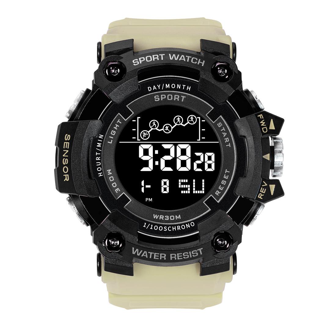 Relógio Poshi Militar Digital Anti-Choque - Robusto Caqui / Borracha